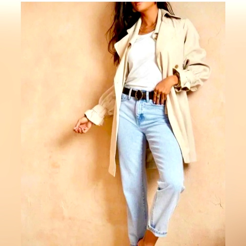 Banana Republic Rigid High Rise Straight Leg Jeans Women size 10 Light Wash Blue